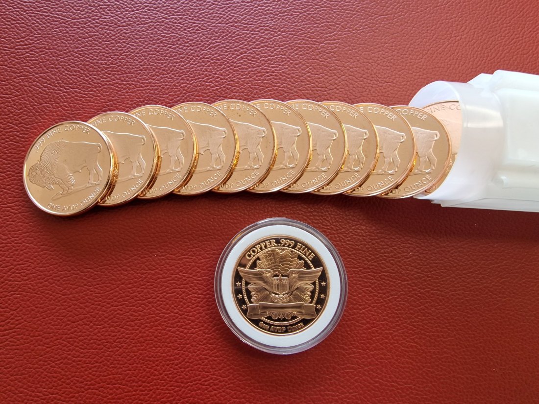  20 x 1 oz (AVDP) Buffalo Wings .999 Kupfermünze in Tube (verschlossen)   
