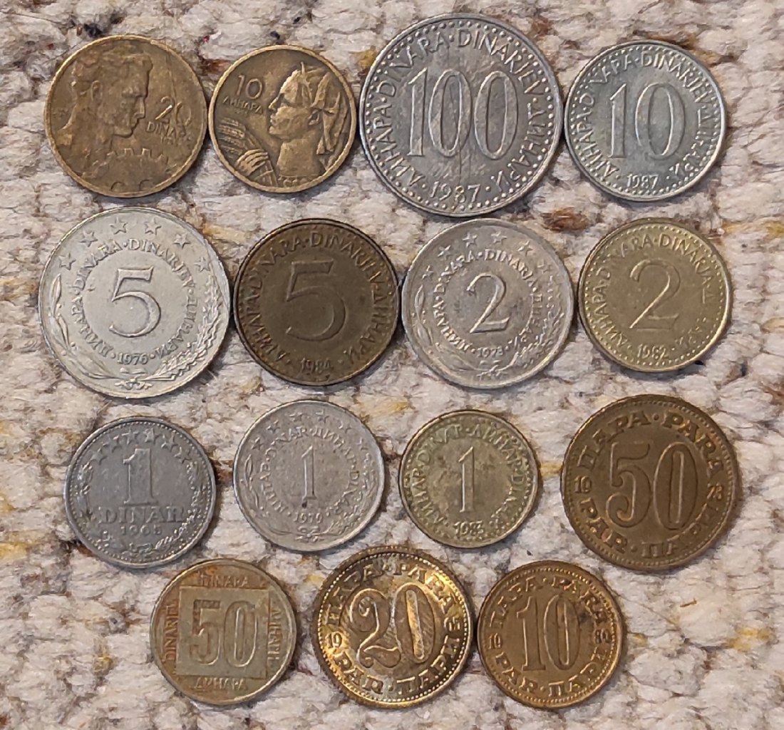  Set 115: Jugoslawien Münzlot mit 15 verschiedenen Münzen   