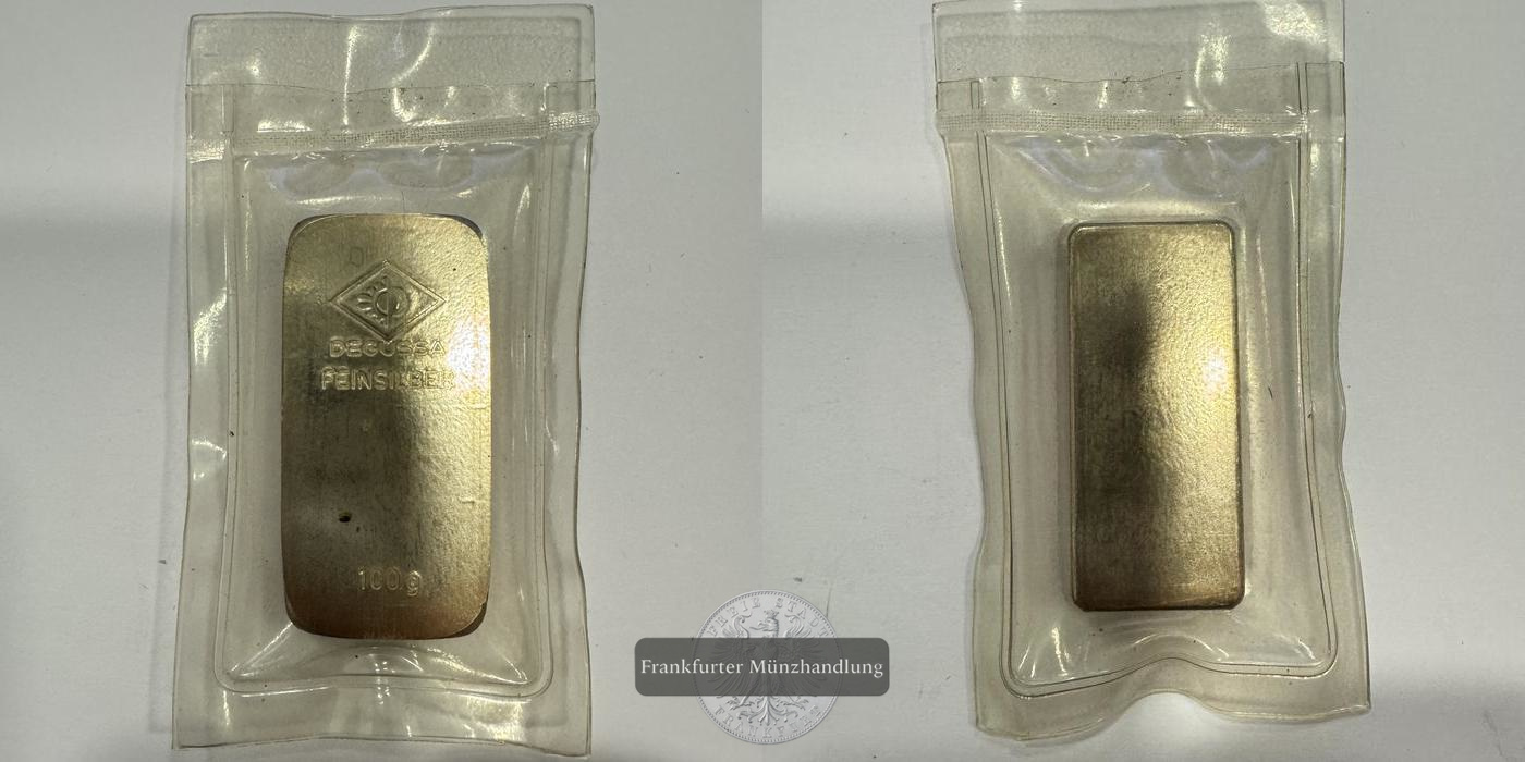  Deutschland Silberbarren 100g Degussa FM-Frankfurt Feinsilber: 100g   