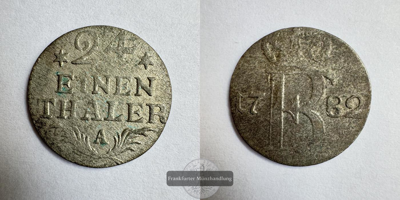  HRR Preußen 1⁄24 Thaler Frederick II 1782 (1764-1786) 'A' FM-Frankfurt KM#296 Feinsilber: 0,7g   