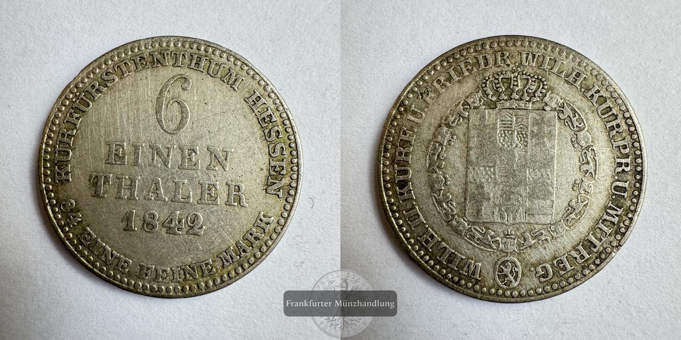 Altdeutschland ⅙ Thaler 1842 (William II, Frederick William) FM-Frankfurt Feinsilber: 2,5g   