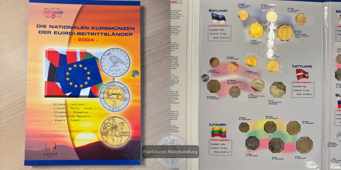  Nationale KM der Euro Beitrittsländer (2004) FM-Frankfurt Vollständiges Set   