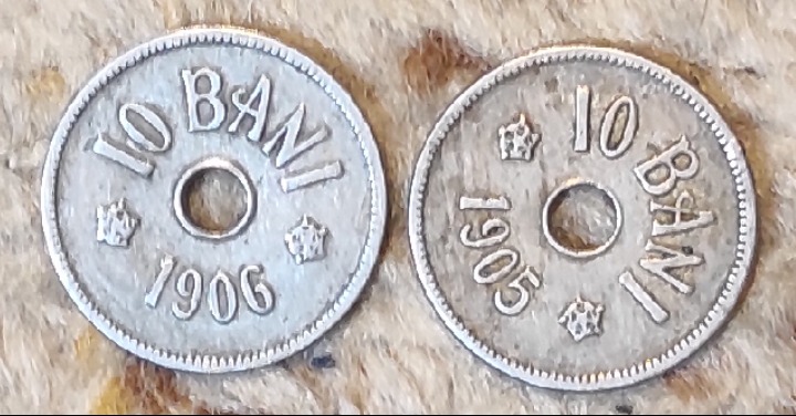  Rumänien Minimünzlot mit 2 alten 10 Bani Stücken 1905 und 1906   