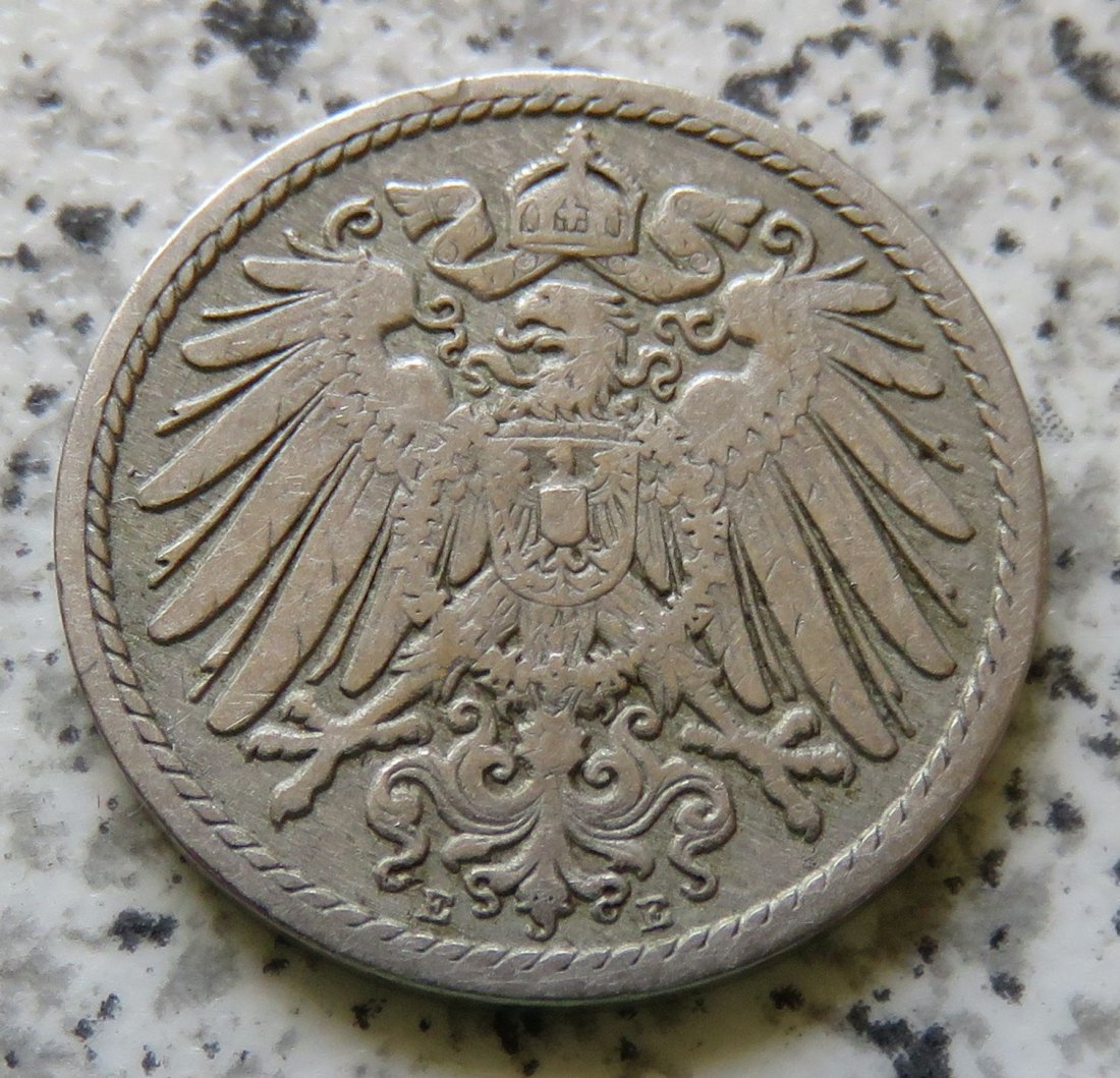  Kaiserreich 5 Pfennig 1891 E   
