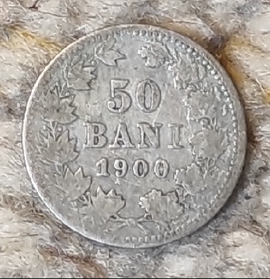  Rumänien 50 Bani 1900, SILBER, etwas abgegriffen   