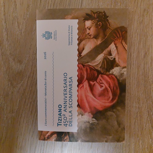  2 Euro CC 2026 - San Marino - 450. Todestag Tiziano - stgl. im Blister/Coincard   