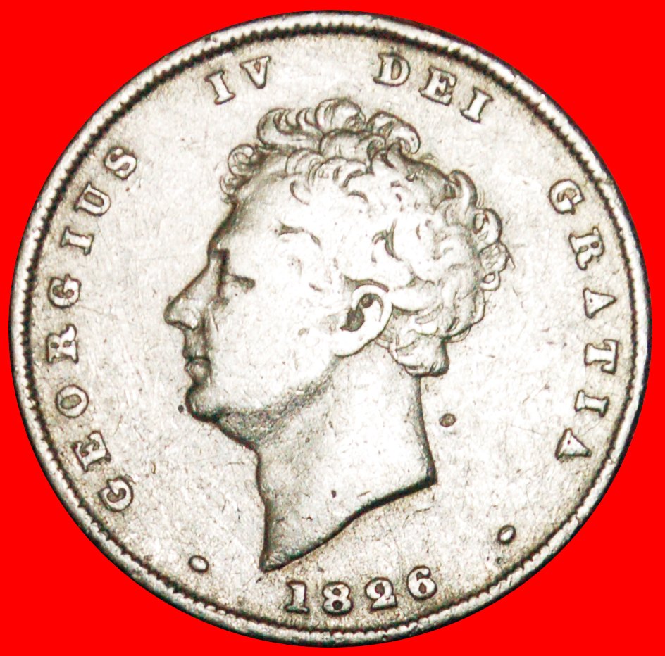  Ⰺ LION (1825-1829): GREAT BRITAIN★1 SHILLING 1826 SILVER! George IV 1820-1830★LOW START★ NO RESERVE!   