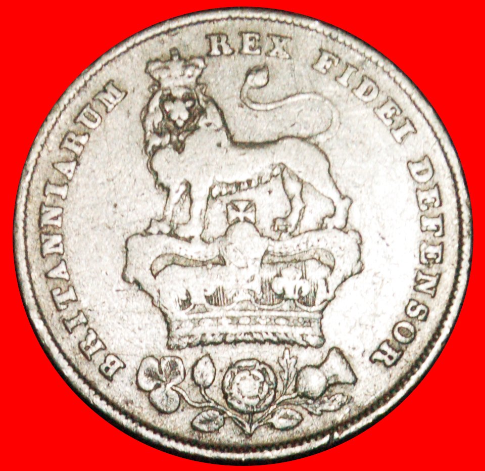  Ⰺ LION (1825-1829): GREAT BRITAIN★1 SHILLING 1826 SILVER! George IV 1820-1830★LOW START★ NO RESERVE!   