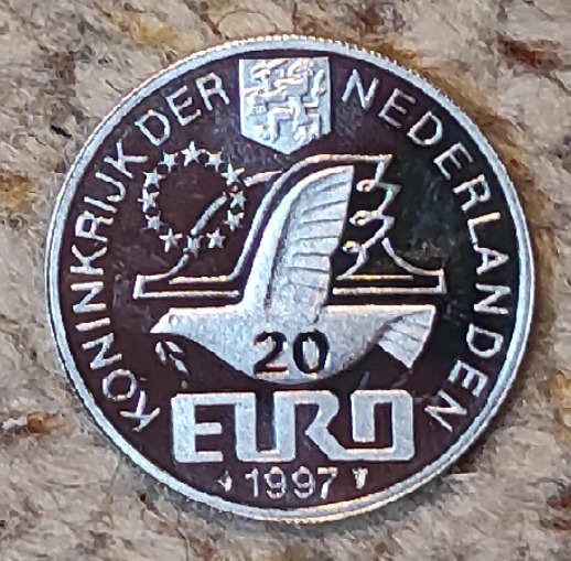  Niederlande 20 € 1997, SILBER, 450. Jahrestag - Geburt von Johan van Oldenbarnevelt   