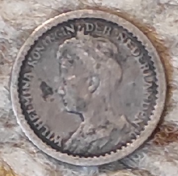 Niederlande 10 Cents 1913, SILBER, Abrieb Vorderseite   