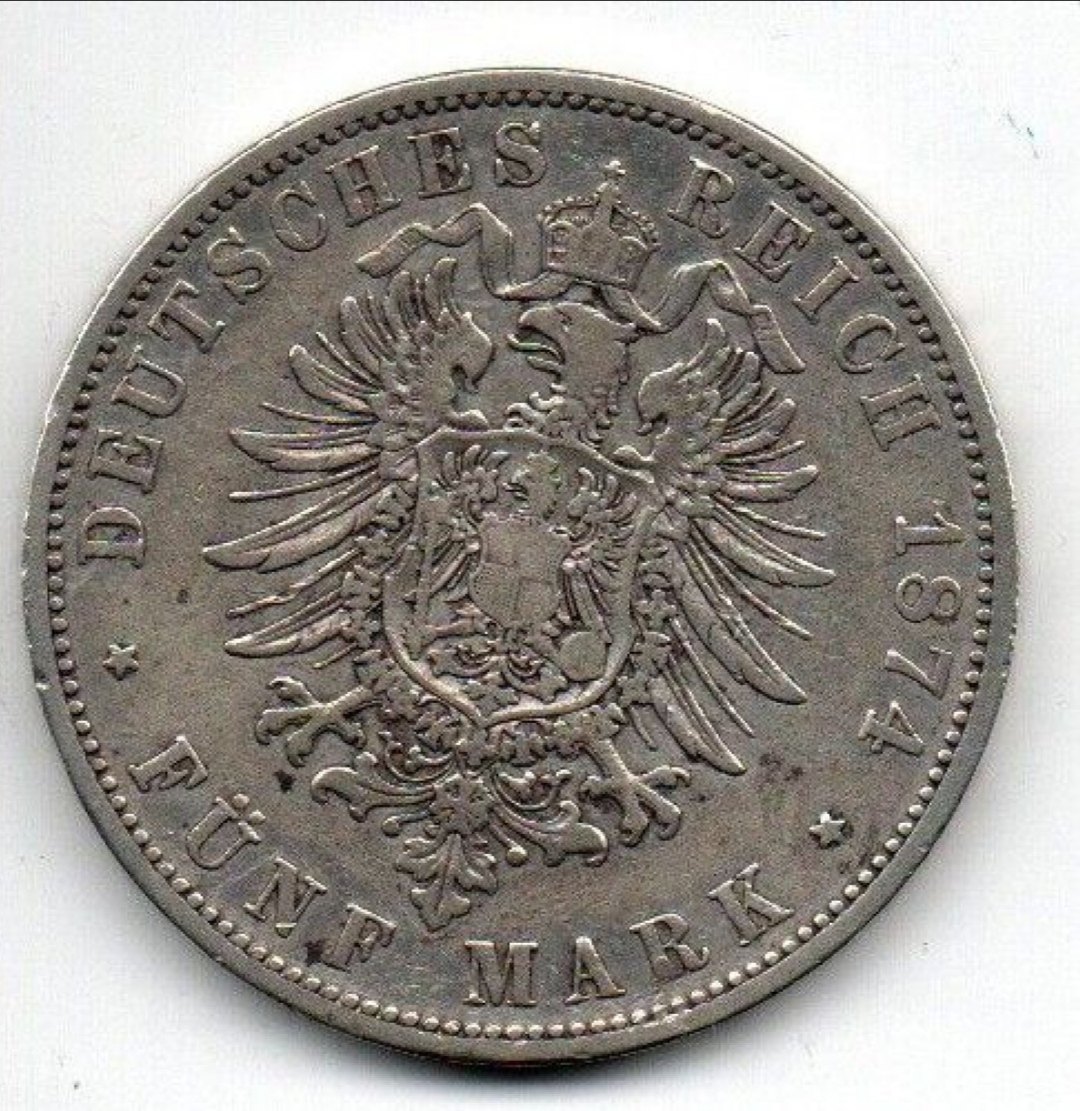  5 MARK Preußen 1874 SS/VZ   