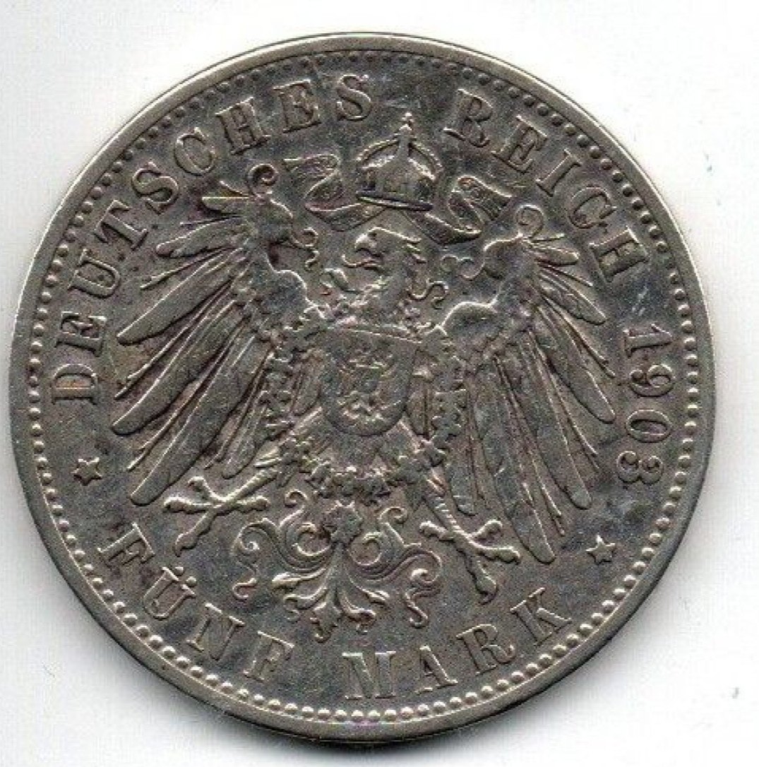  5 Mark König Otto von Bayern 1903   