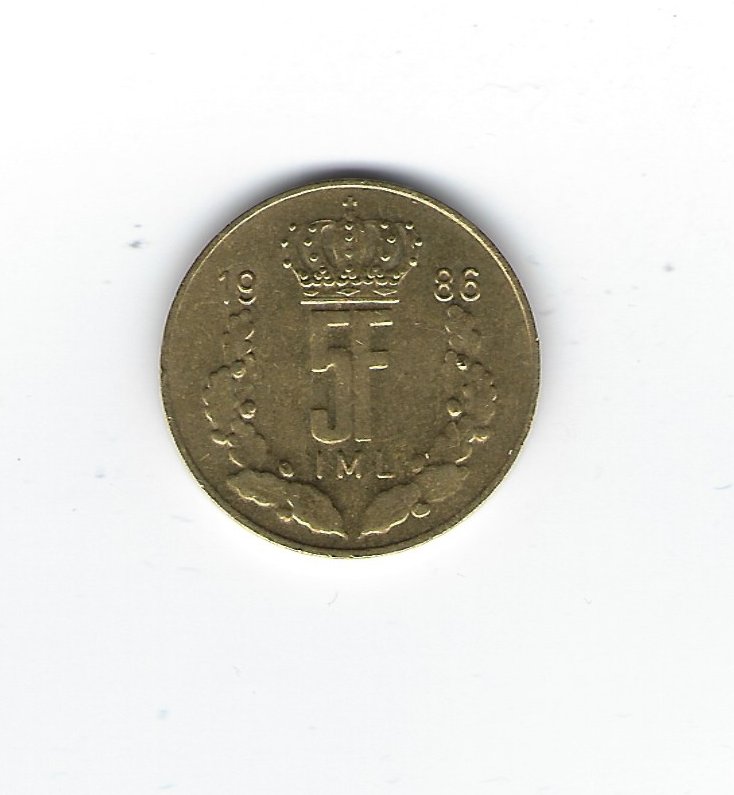  Luxemburg 5 Frang 1986   