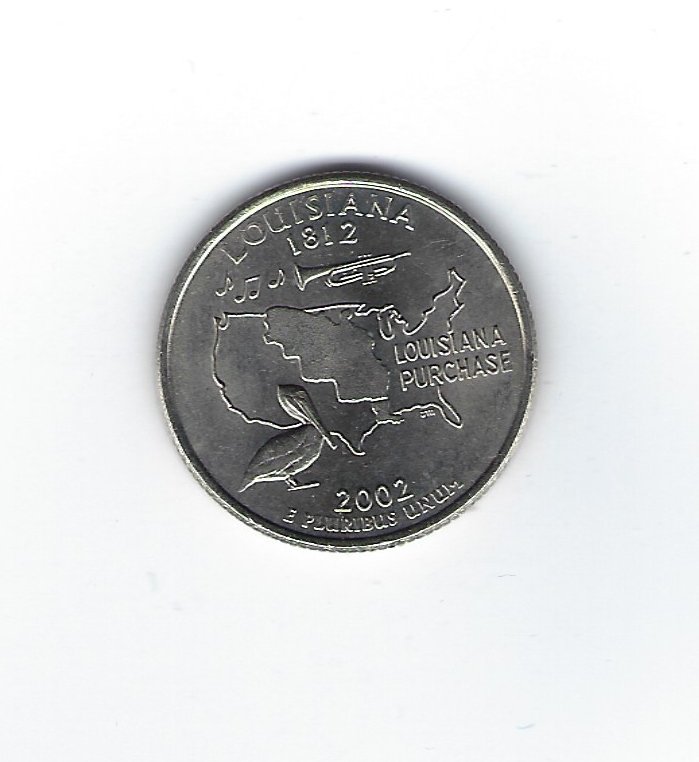  USA 1/4 Dollar 2002 P Louisiana   