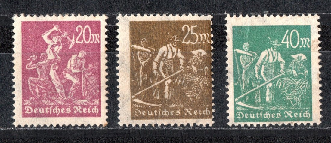  Dt. Reich Mi. 241,242+244 Postfrisch**/ Mi.242 Abart! extr. dezentriert/ s. scan   