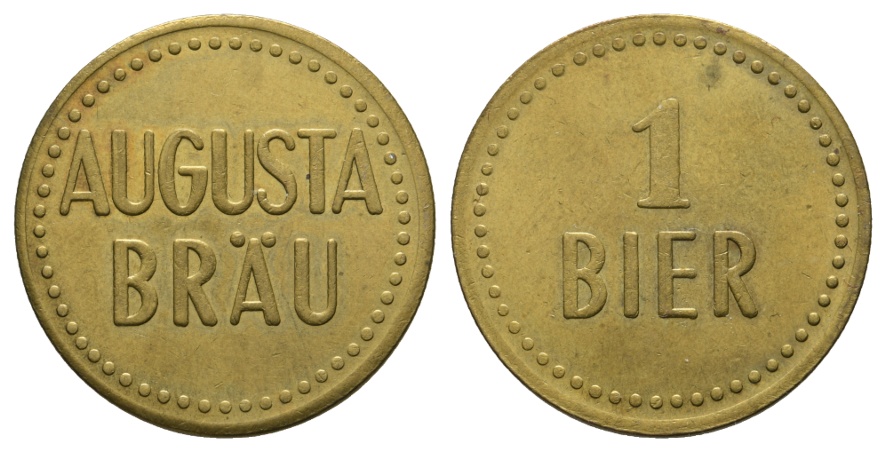  Bayern; Augsburg; Augusta Bräu, 1 Bier; Menzel 911   