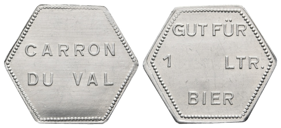  Bayern; Augsburg; Carron du Val, Gut für 1 Ltr. Bier; Menzel 943   