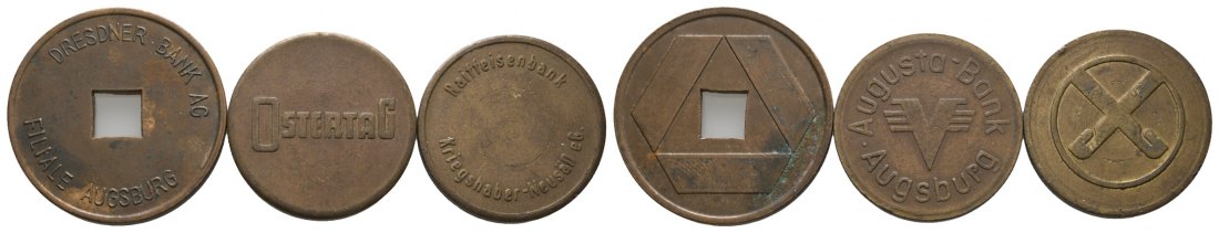  Bayern; Augsburg; Dresdner Bank / Augusta Bank / Raiffeisenbank; Menzel - (3 Marken)   