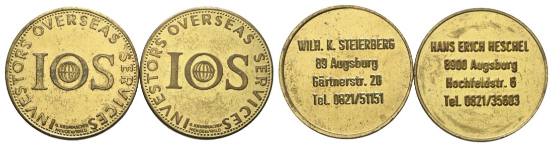  Bayern; Augsburg; Steigenberg / Heschel; IOS; Menzel - (2 Marken)   