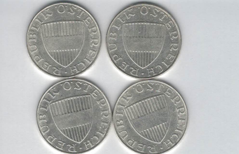 10 Schilling 1965 1966 1968 1969 Ag silber á 4,8g fein Österreich 2. Republik Spittalgold9800 (4785)   