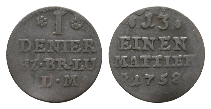  Altdeutschland; Kleinmünze 1758   