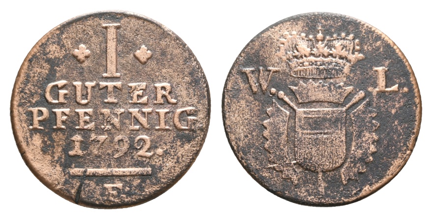  Altdeutschland; Kleinmünze 1792   