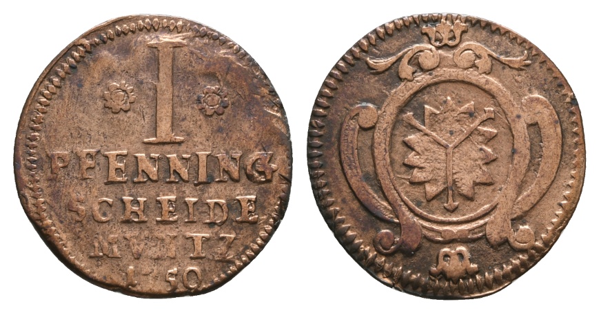  Altdeutschland; Kleinmünze 1750   