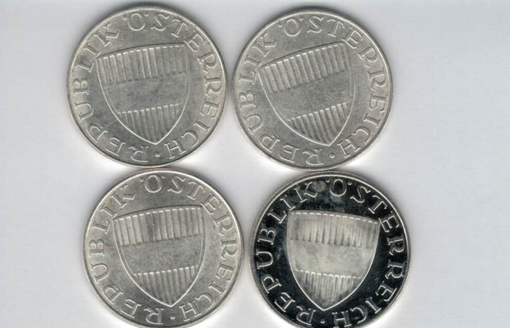  10 Schilling 1970 1971 1972 1973 Ag silber á 4,8g fein Österreich 2. Republik Spittalgold9800 (4785)   