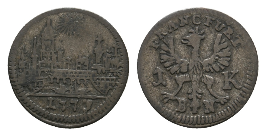  Altdeutschland; Frankfurt; Kleinmünze 1773   