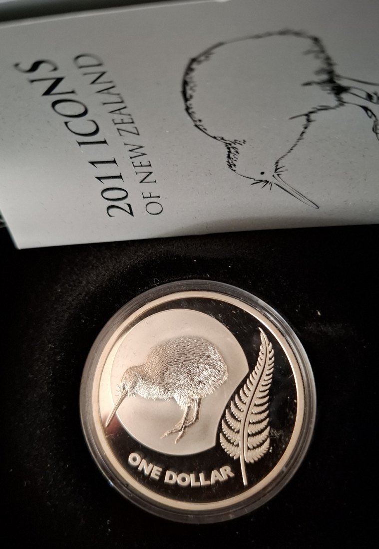  New Zealand 1 Dollar 1 oz Silber 2011 proof Kiwi Neuseeland Auflage nur 7.500   