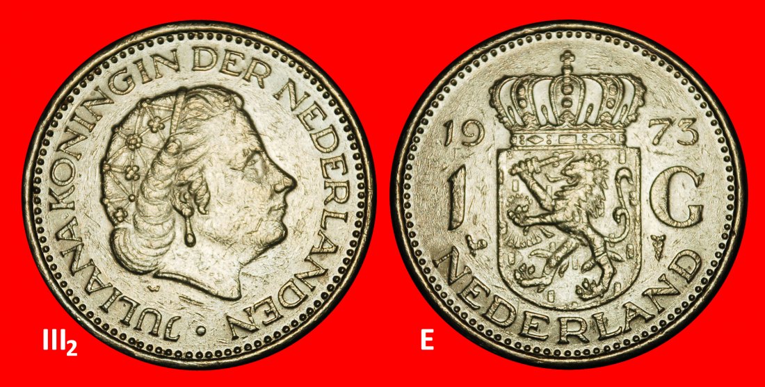 Ⰺ PORTRÄT RECHTS (1954-1980): NIEDERLANDE★1 GULDEN 1973! JULIANA 1948-2004★ENTDECKUNG★OHNE VORBEHALT