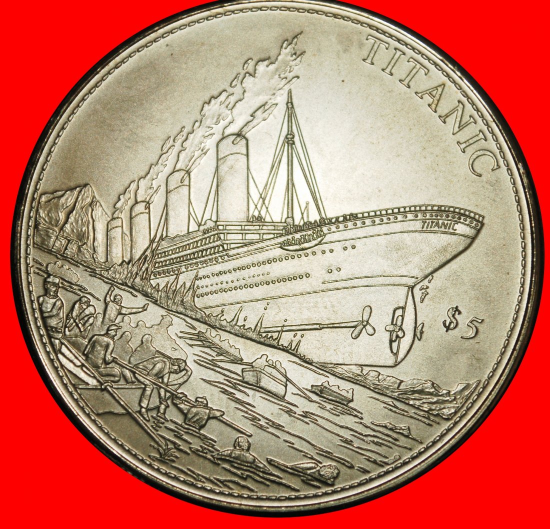  Ⰺ TITANIC MOVIE 1997: LIBERIA ★ 5 DOLLARS 2000 SHIP ~ SUN RARE! ★LOW START ★ NO RESERVE!   