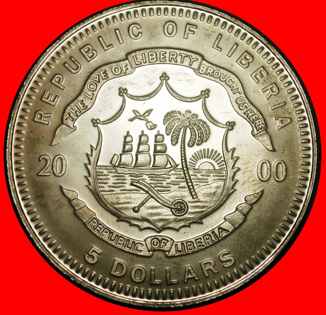  Ⰺ TITANIC MOVIE 1997: LIBERIA ★ 5 DOLLARS 2000 SHIP ~ SUN RARE! ★LOW START ★ NO RESERVE!   