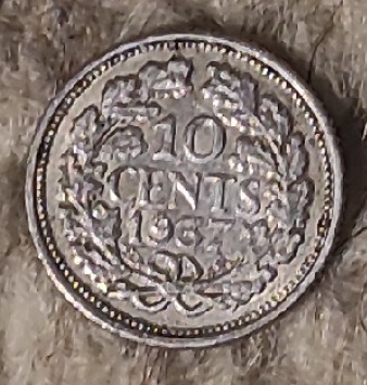  Niederlande 10 Cent 1937, SILBER   