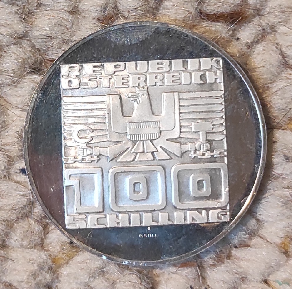  Österreich 100 Schilling 1975, SILBER, 20 Jahre Staatsvertrag   