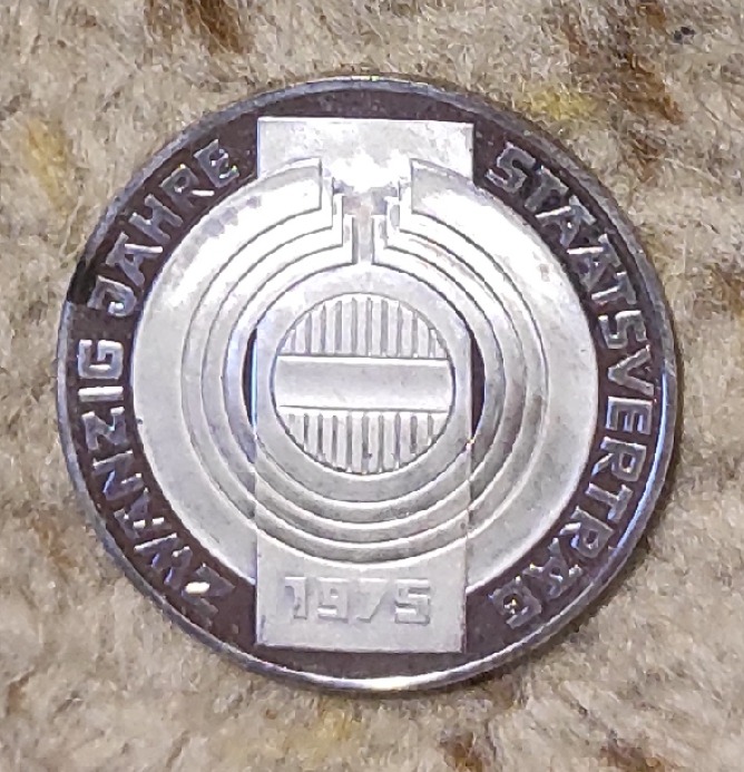  Österreich 100 Schilling 1975, SILBER, 20 Jahre Staatsvertrag   