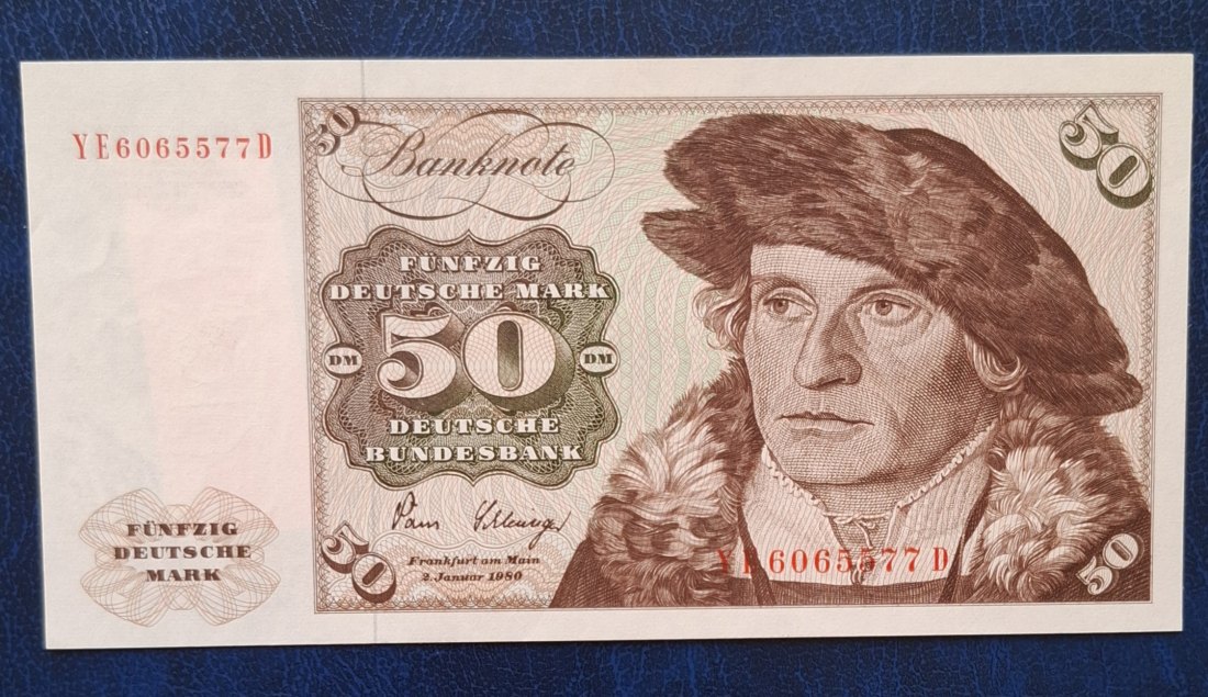  DEUTSCHLAND (BRD) 50 Deutsche Mark 1980, Austauschnote, prefix YE, Ro. 288b, bfr   