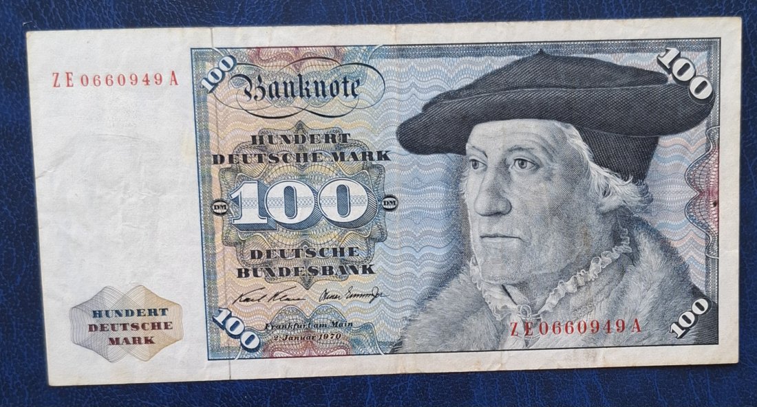  DEUTSCHLAND (BRD) 100 Deutsche Mark 1970, Austauschnote, prefix ZE, Ro. 273d   