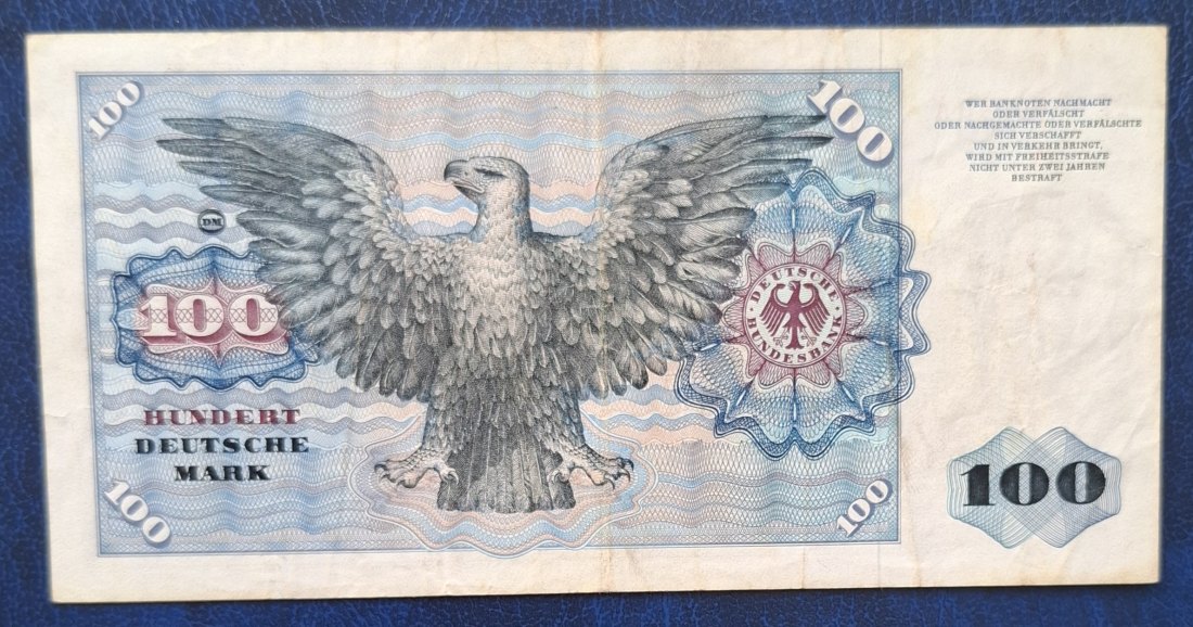  DEUTSCHLAND (BRD) 100 Deutsche Mark 1970, Austauschnote, prefix ZE, Ro. 273d   