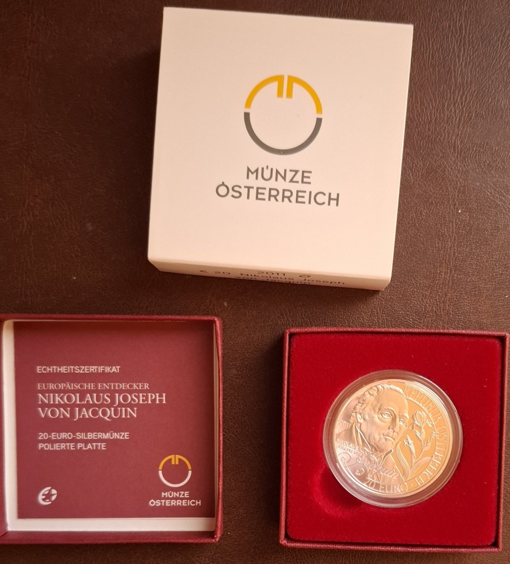  20 SILBER EURO 2011, JACQUIN, in Original-Set der Österreich Münze, Zertifikat   