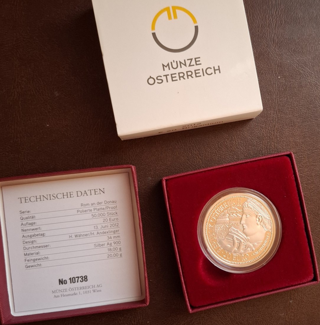  20 SILBER EURO 2012, BRIGANTIUM in Original-Set der Österreich Münze, Zertifikat   