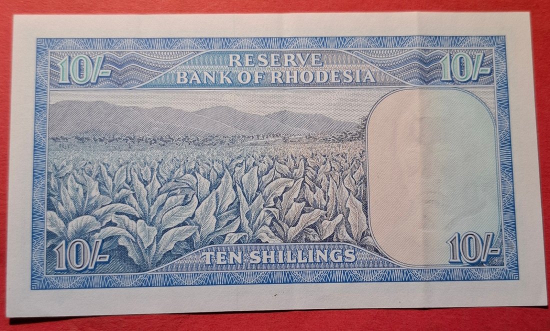  RHODESIA 10 Shillings 1968, prefix L14, Wz. Rhodes, Erhaltung I- bis II+ RARITÄT   