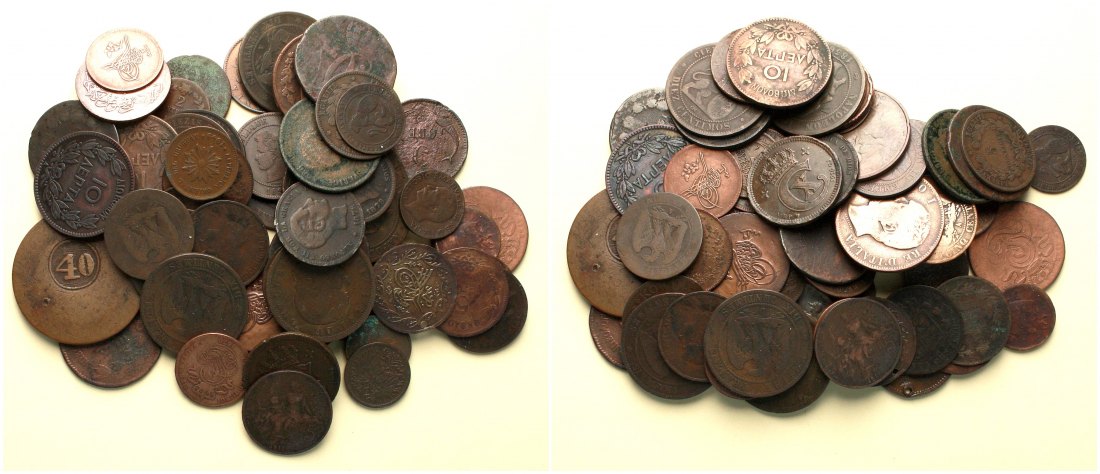  Grosses Lot aus überwiegend älteren Kupfemünzen, gesamt 440 Gramm, siehe Bilder!   