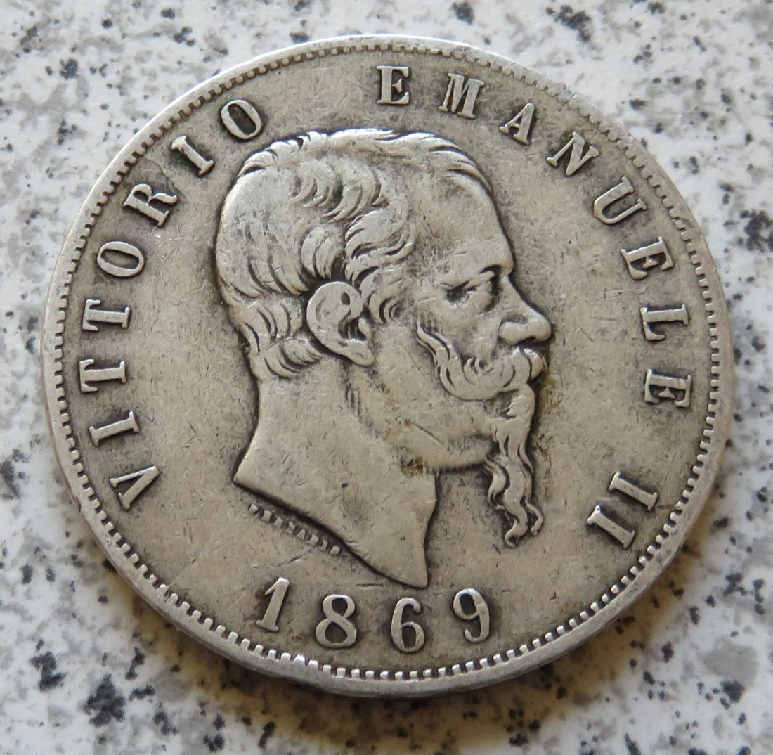  Italien 5 Lire 1869 M BN   