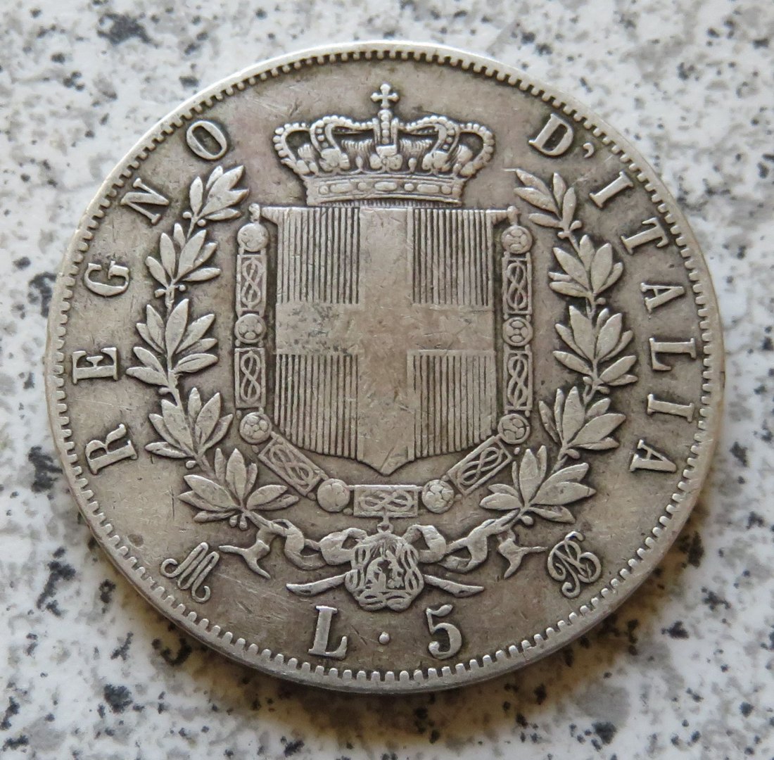  Italien 5 Lire 1869 M BN   