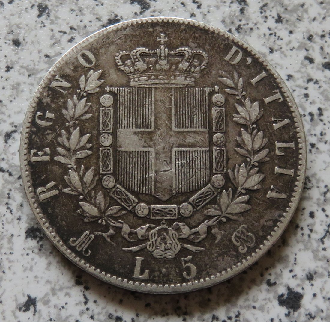  Italien 5 Lire 1871 M BN   