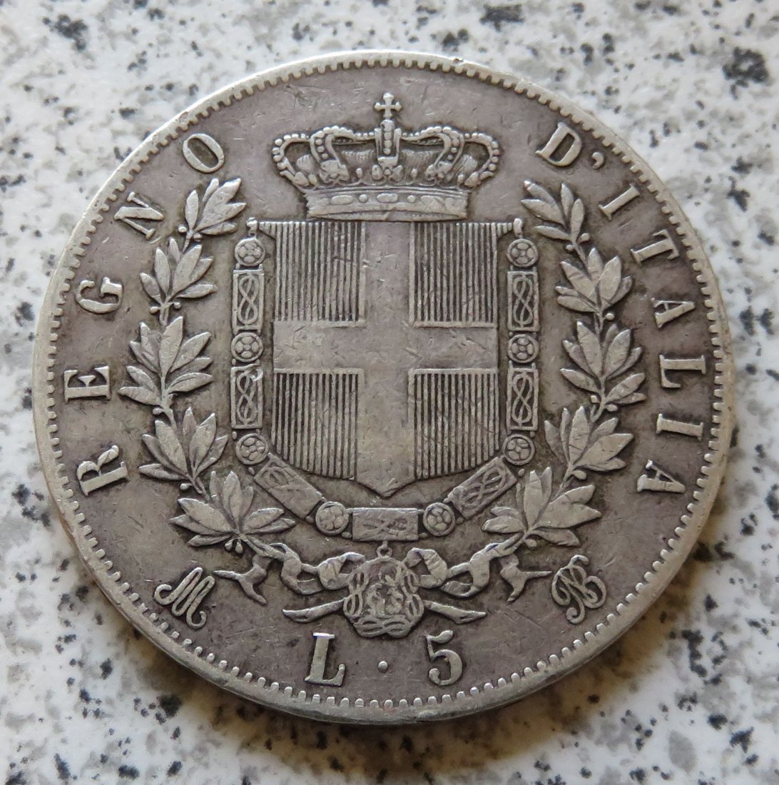  Italien 5 Lire 1875 M BN   