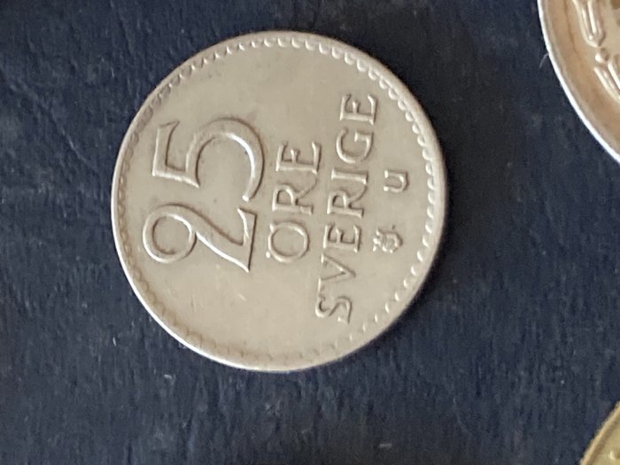  Münze Münzen Umlaufmünze Schweden 25 Öre 1963   