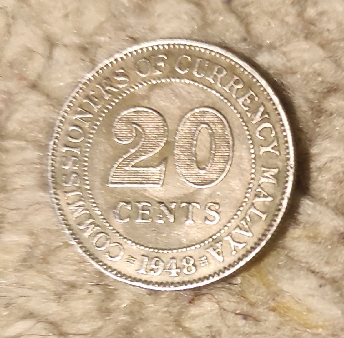  Malaya 20 Cent 1948, Britische Kolonie   