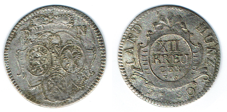  SZAIVERT ALTDEUTSCHLAND NASSAU WEILBURG FÜRSTENTUM KARL AUGUST XII KREUZER 1750 FS   